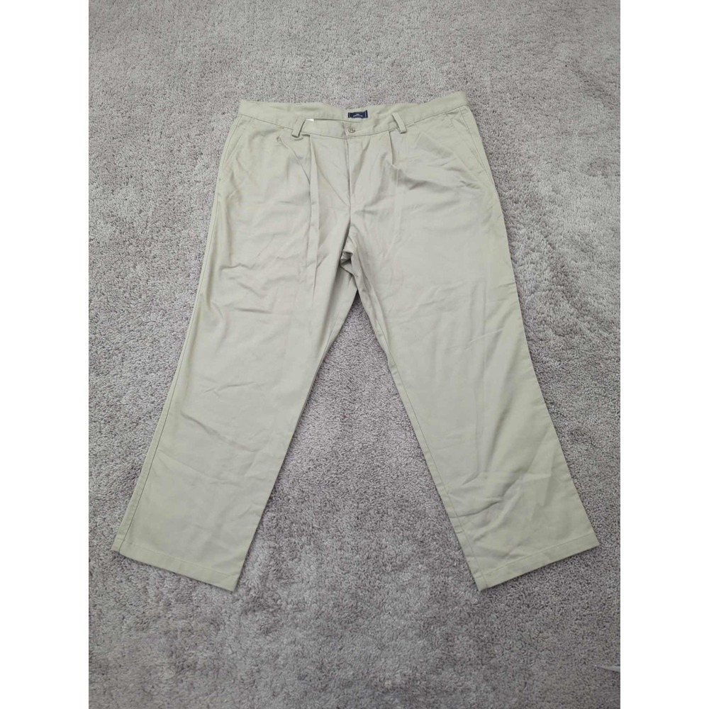Dockers Pants Mens 40x30 Beige Straight Pleated Relaxed Fit Classic